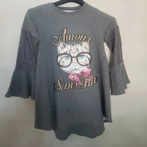 Womens Cat Anime Pullover Sweater Blouse Size 12